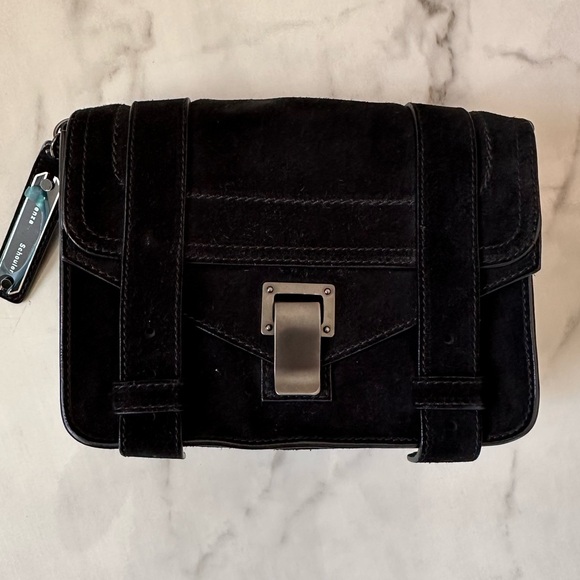 Proenza Schouler PS1 Mini Crossbody in Black Soft Suede - Picture 9 of 16